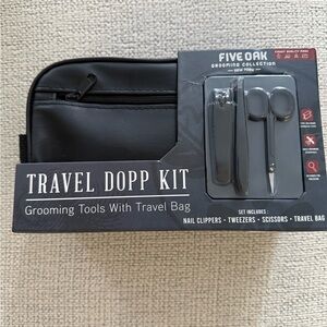Black Travel Dopp Kit Grooming Tools